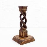 Carved wooden candle holder 1950
