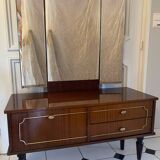 Scandinavian dressing table with triptych mirror