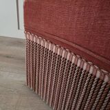 Fauteuil crapaud en velours vieux rose