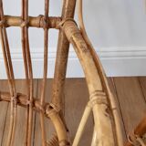 Pair of children's armchairs in rattan / bamboo honey color 60s