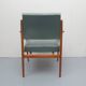 1950s armchair in cherrywood, leatherette kaki