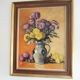 Oil on wood framed and signed Henri Merlet: flowers in vase
