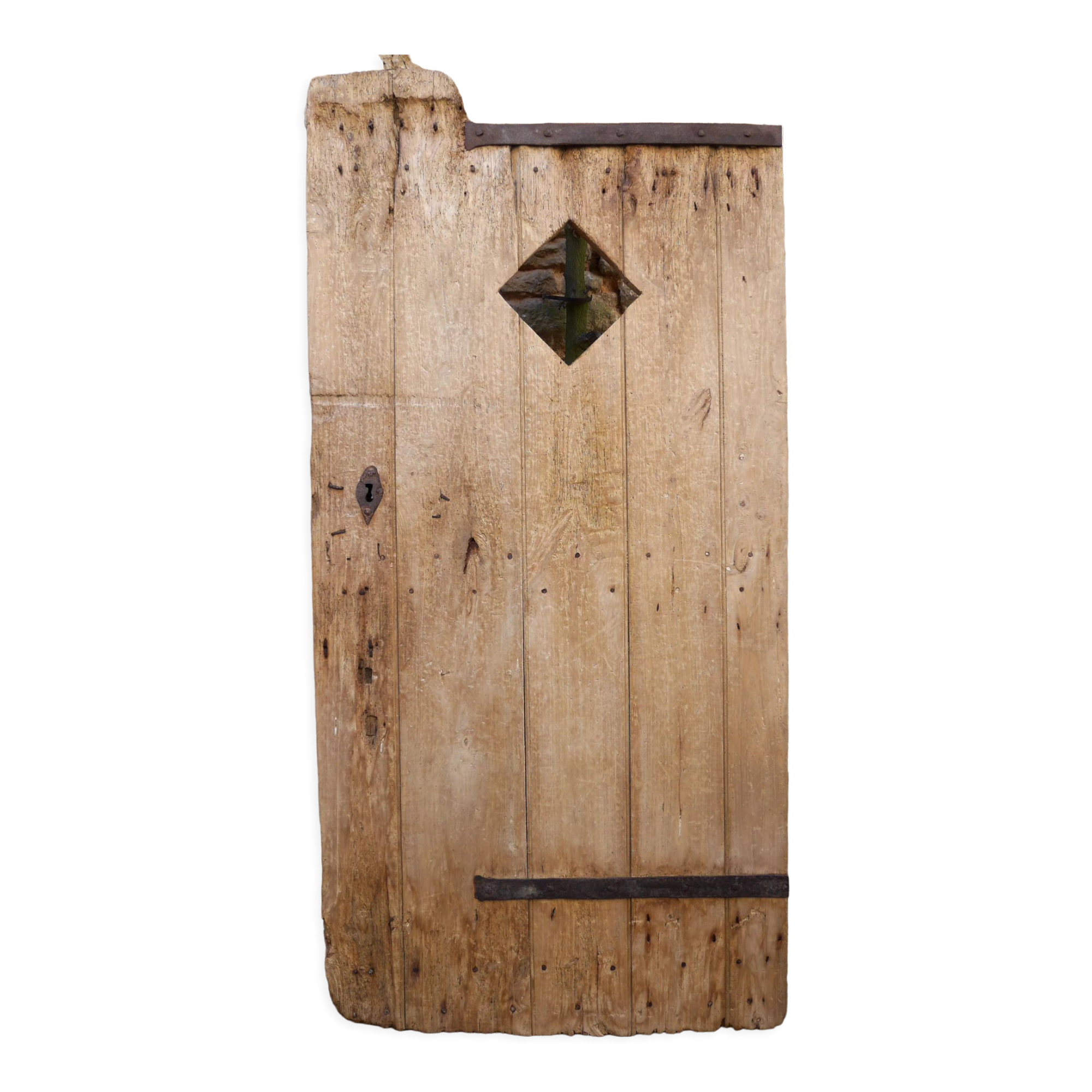 Ancienne porte de ferme cave  bois orme