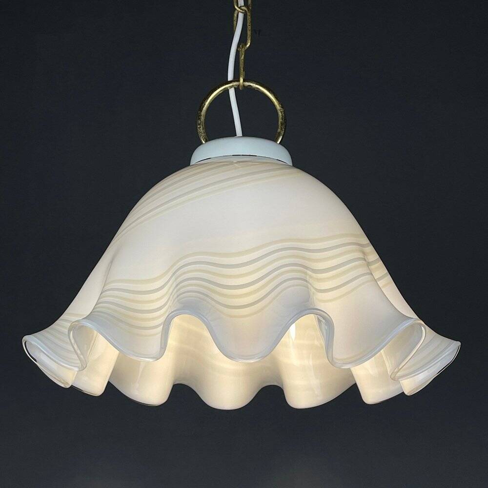 Vintage Murano Glass Suspension Lamp in the Shape of a Handkerchief, Italy, 1970s