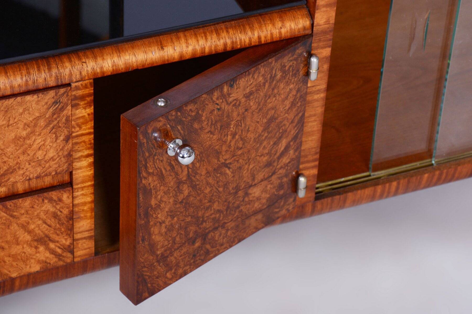Art Deco Dressing Table in Rosewood and Walnut Veneer with Mirror, France, 1920s
