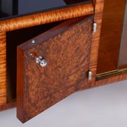 Art Deco Dressing Table in Rosewood and Walnut Veneer with Mirror, France, 1920s