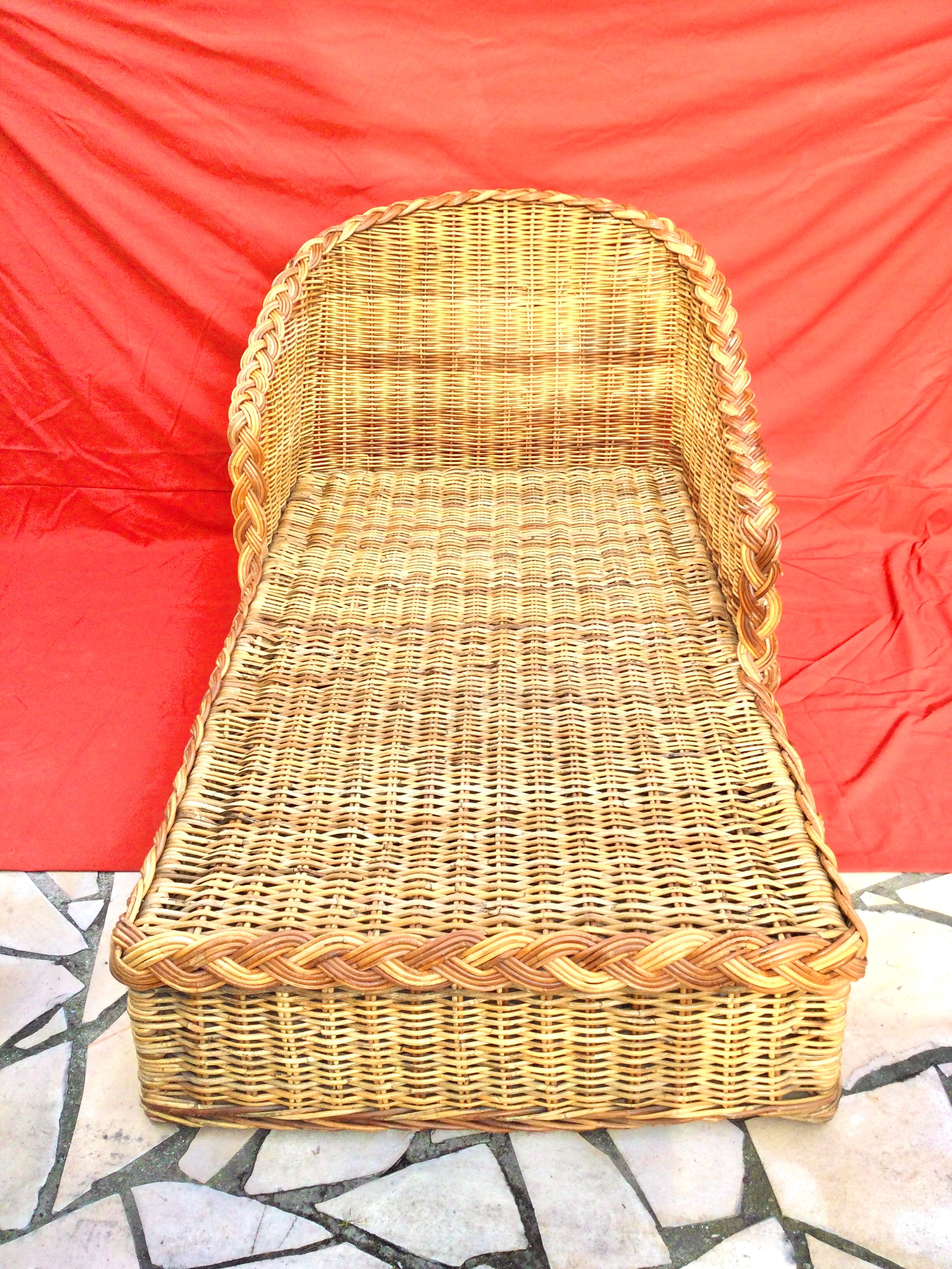 Méridienne en osier vintage