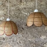 Pair of rattan suspensions c.1970