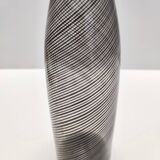 Black Murano Glass Bottle Vase "Mezza Filigrana" by Dino Martens for Aureliano Toso