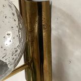 Pair of brass and glass wall sconces