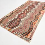 6x12 Multicolor Orientel Kilim Rug, Handmade Wool Kilim Rug, 185x350Cm