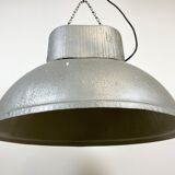 Oval industrial polish factory pendant lamp from mesko, 1970s