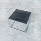 Sleek Design Metal & Fumé Glass Square Side Table, 1970s