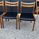 Set de 6 chaises scandinave en teck et cuir noir