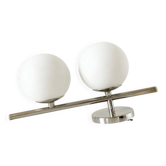 Chrome-plated metal wall light with opaline globes, 1970s