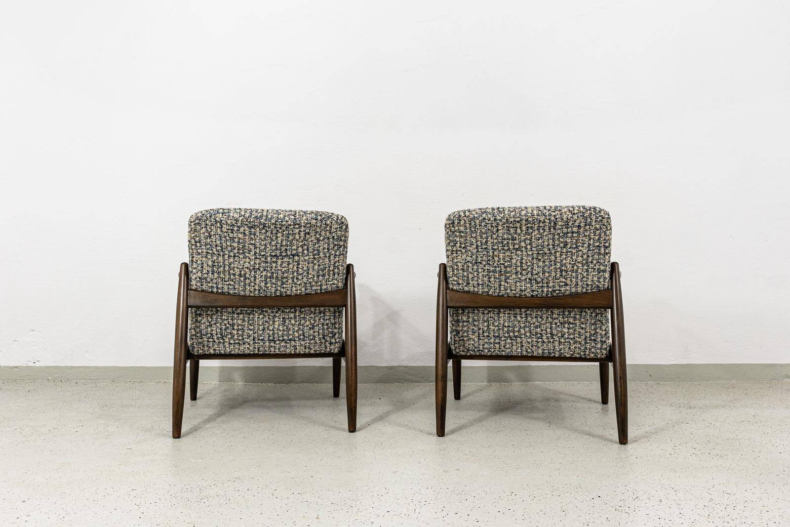 Pair of vintage armchairs GFM-64 by Edmund Homa, GFM, Poland, 1960s