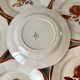 Set of 6 flat plates Digoin Sarreguemines pink flowers years 30-40