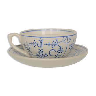 Tasse et sous-tasse vintage éditée par Boch La Louvière