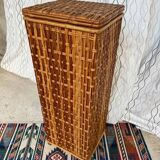Vintage rattan bread bin