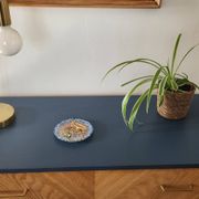Commode 4 tiroirs bois bleue à chevrons