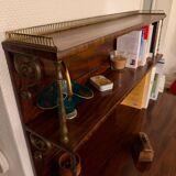 Antique wooden sideboard with shelves and mesh doors – 19th century style