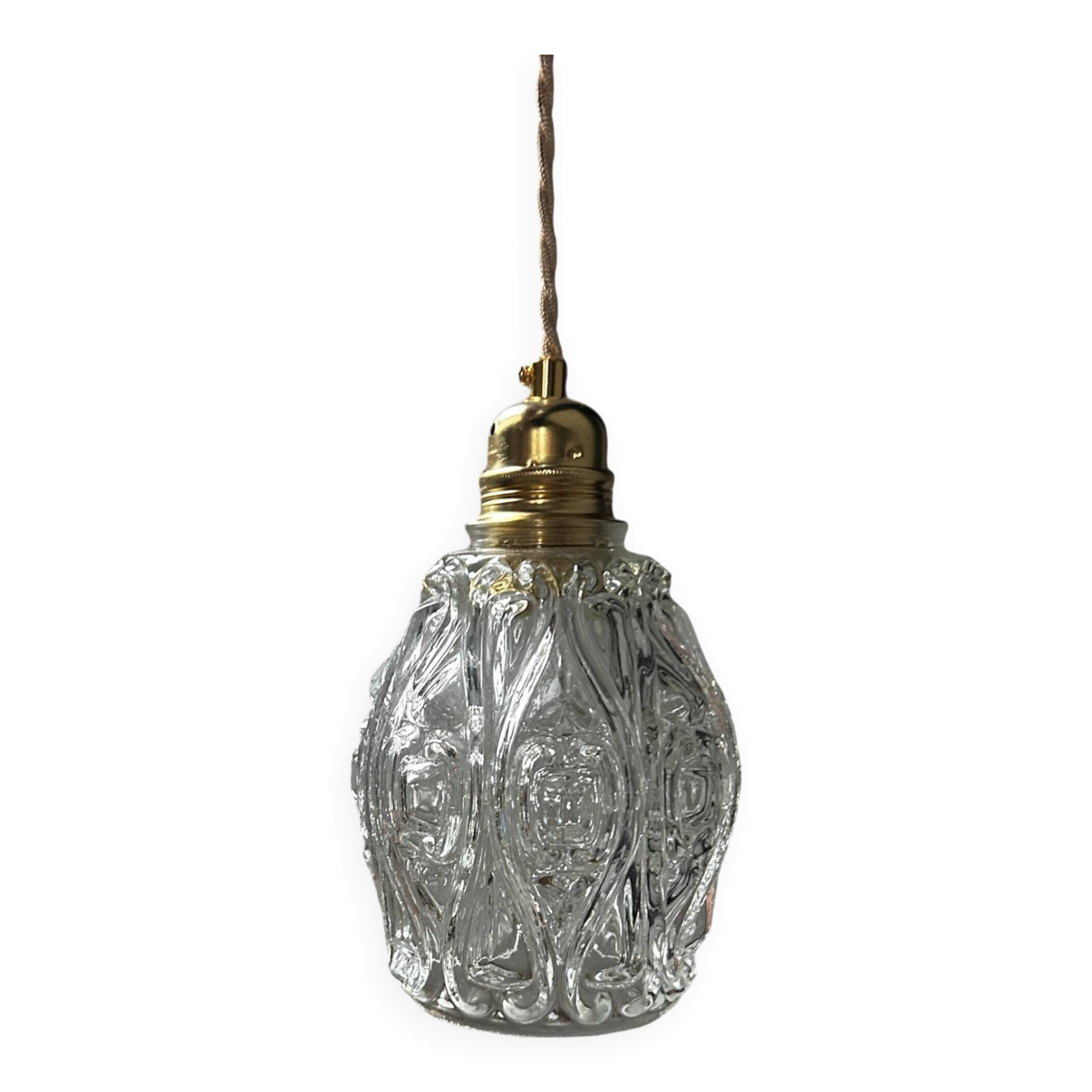 Vintage chiseled glass lamp