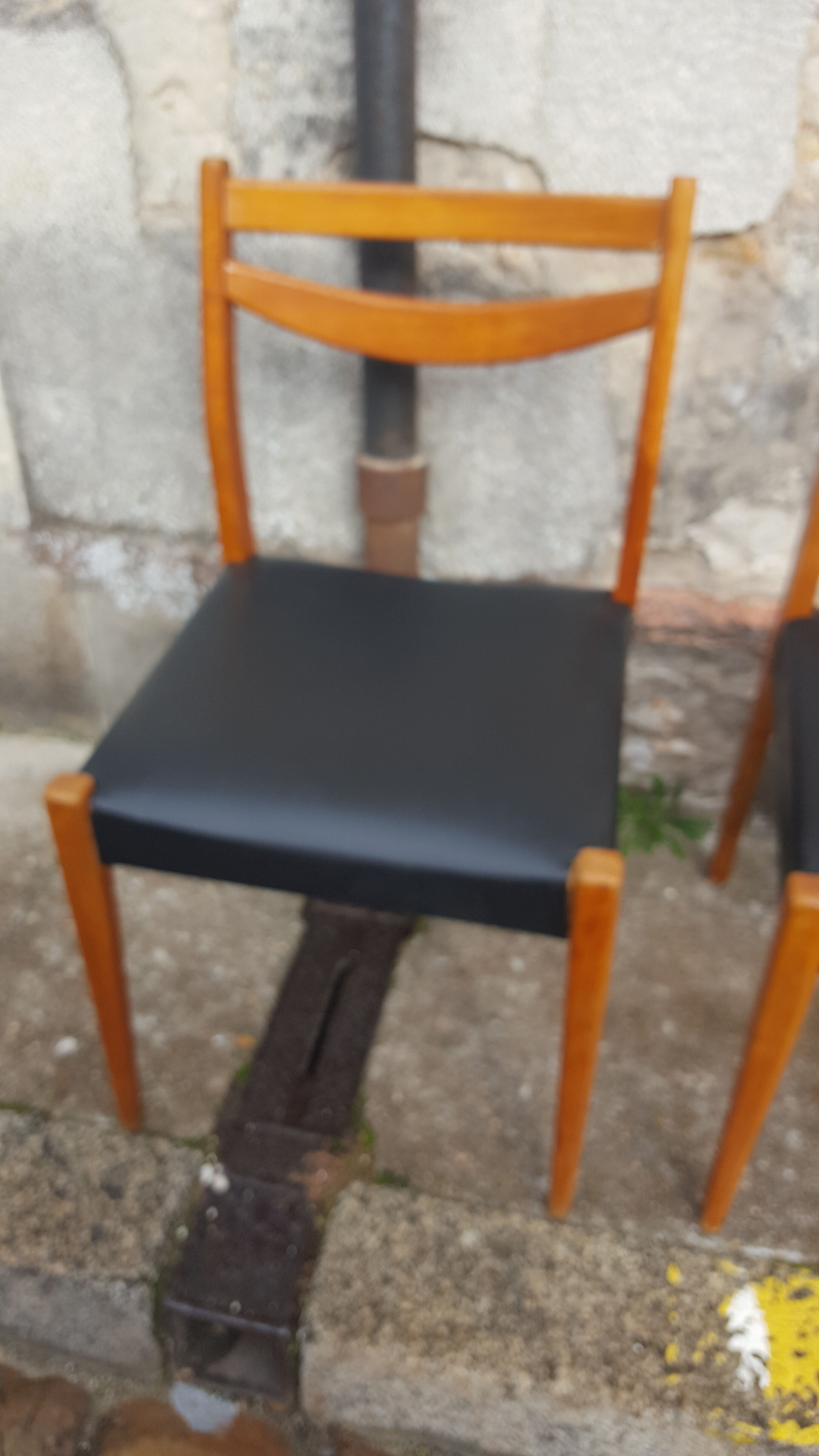 6 scandinavian chairs vintage beech and skai