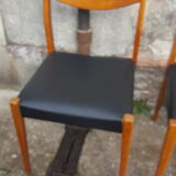 6 scandinavian chairs vintage beech and skai