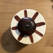 Hand-painted glazed ceramic box of French artisanal vallauris