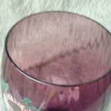 Vase emaille gros verre emaille sur pied signe