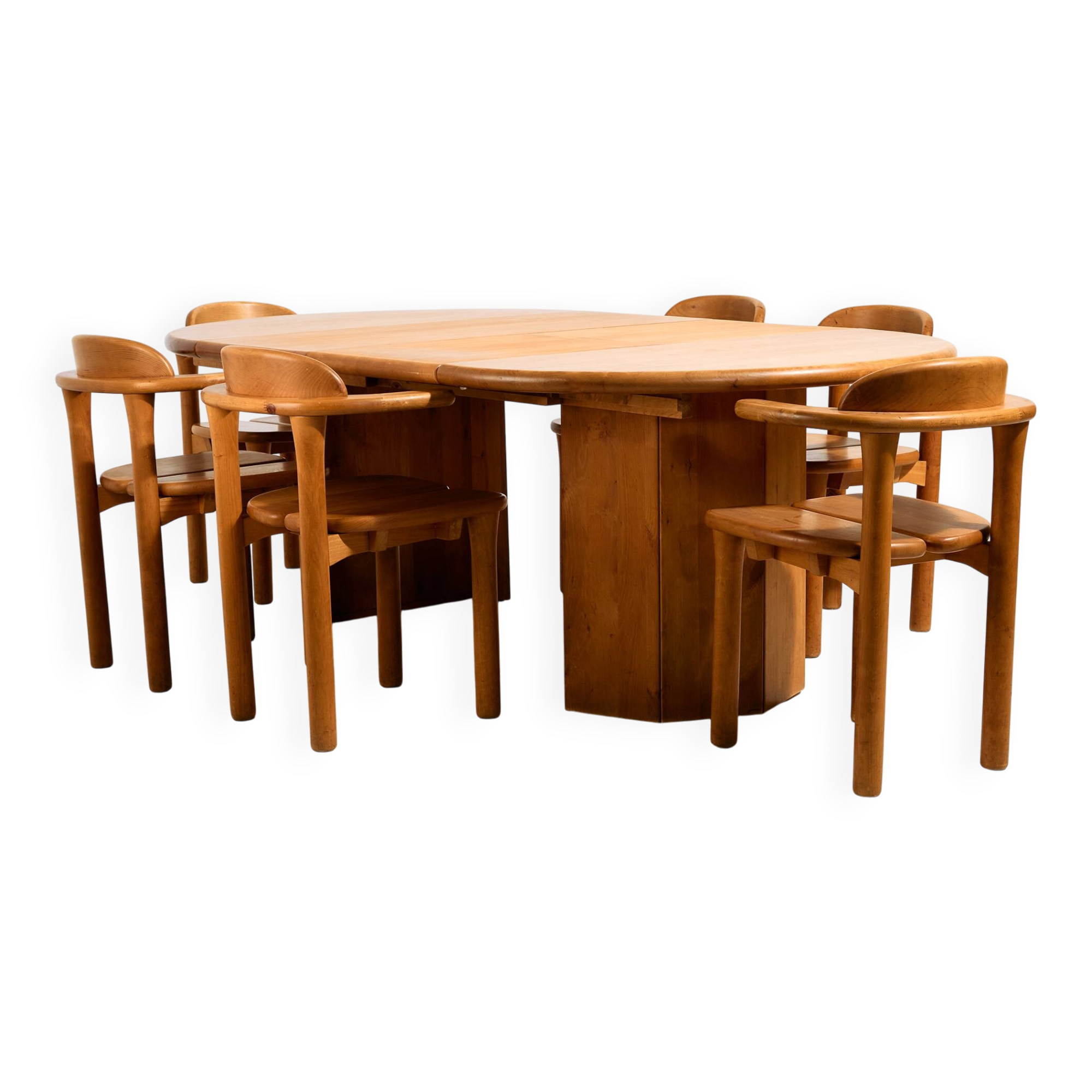 MK10590 Alder wood dining set by Erwin Berghammer for Team 7, Set of 7