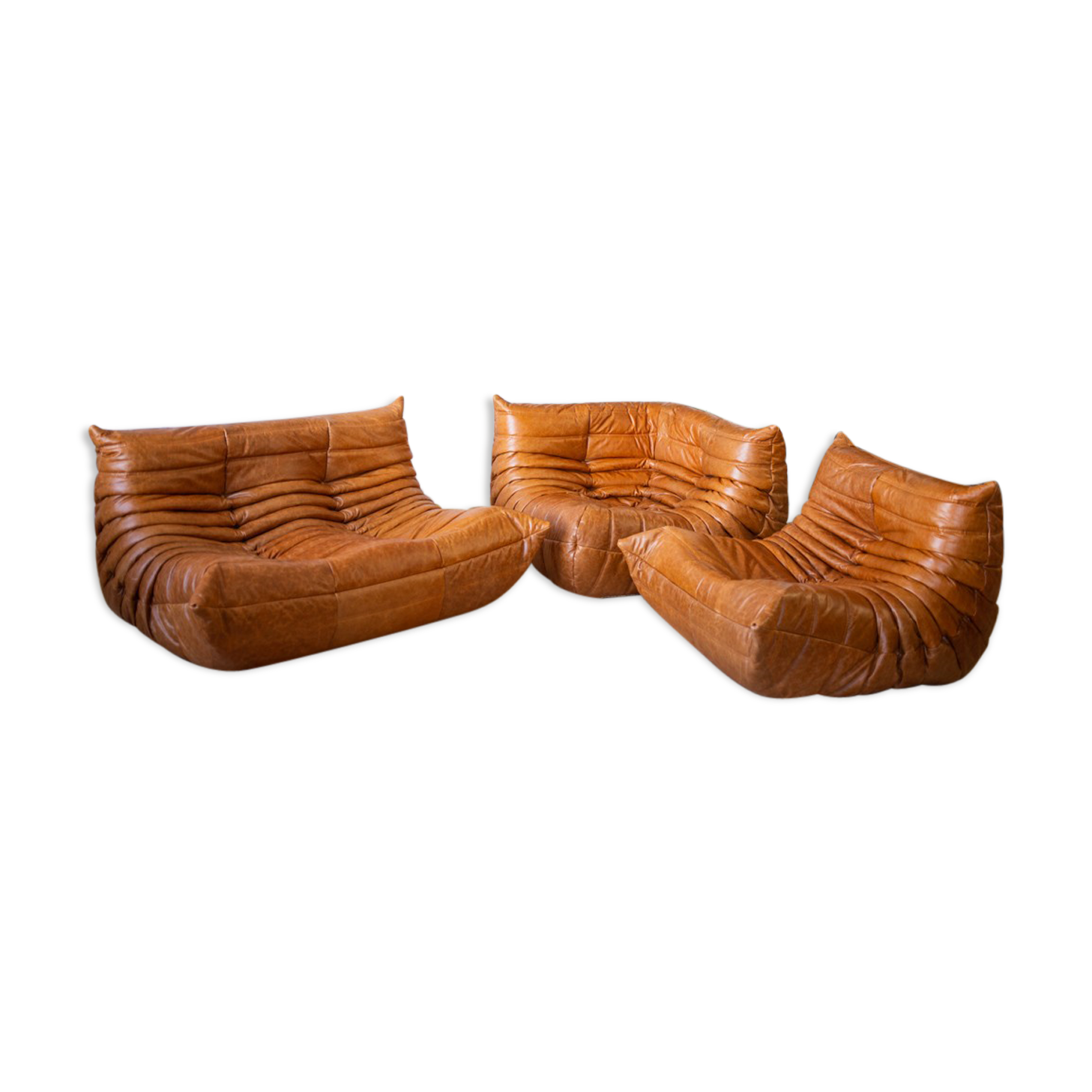 Togo armchairs and 2-seater sofa set model designed by Michel Ducaroy 1973