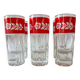 6 verres à liqueur décor fleurs rouge blanc vintage