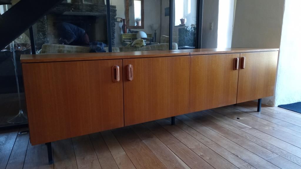 Teak veneer sideboard