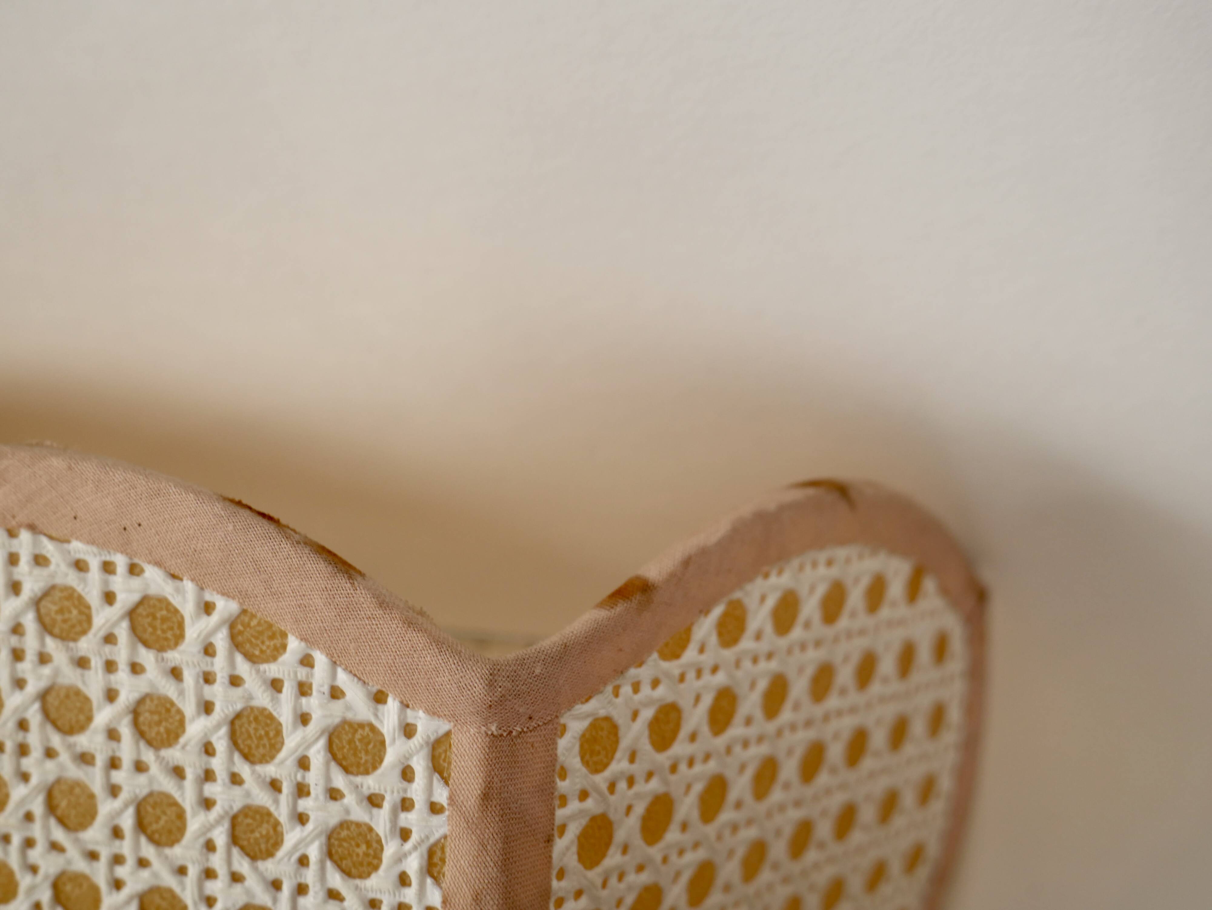 Pair of lotus cane wall lights from the 50s and 60s