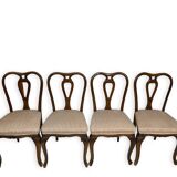 4 chaises de salle à manger en noyer, années 1950.