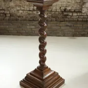 Antique oak barley twist pedestal / plant stand – 109 cm height