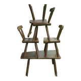 Four chairs and brutalist coffee table