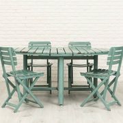 Salon de jardin en bois bleu