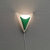 Beautiful and fun wall lamp, in hard pressed white plastic danish 1980s