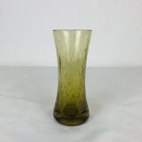 Vintage green bubble glass vase