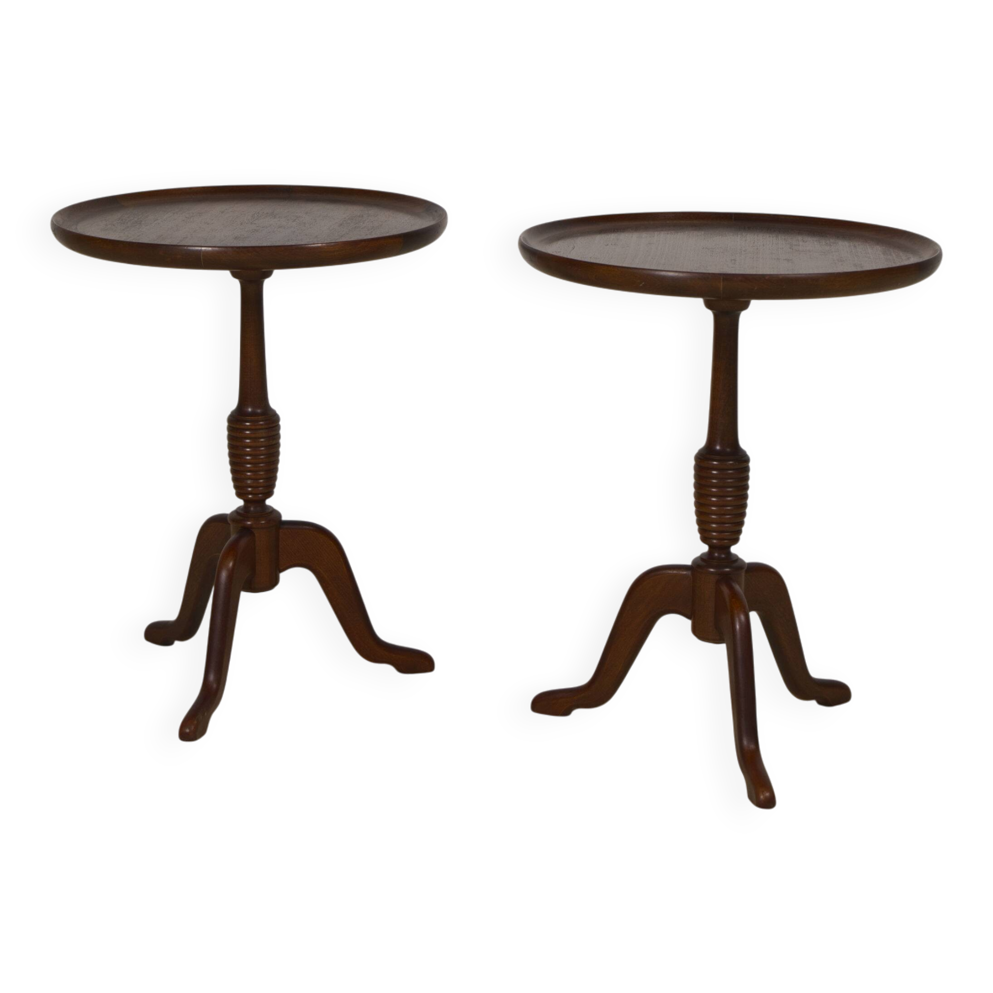 Pair of Mahogany side tables by Anton Kildeberg, Denmark 1960's
