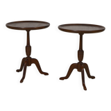 Pair of Mahogany side tables by Anton Kildeberg, Denmark 1960's