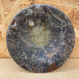 Ancien Vide Poche Assiette En Marbre Fossilisé Vintage
