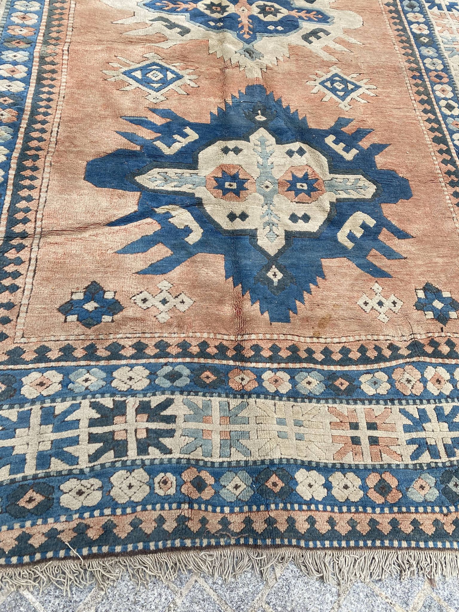 Vintage Turkish carpet Kars Anatolia handmade 224x324 cm