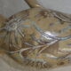 Vintage orangeade service in ceramic greige with decoration of a flower, 70s