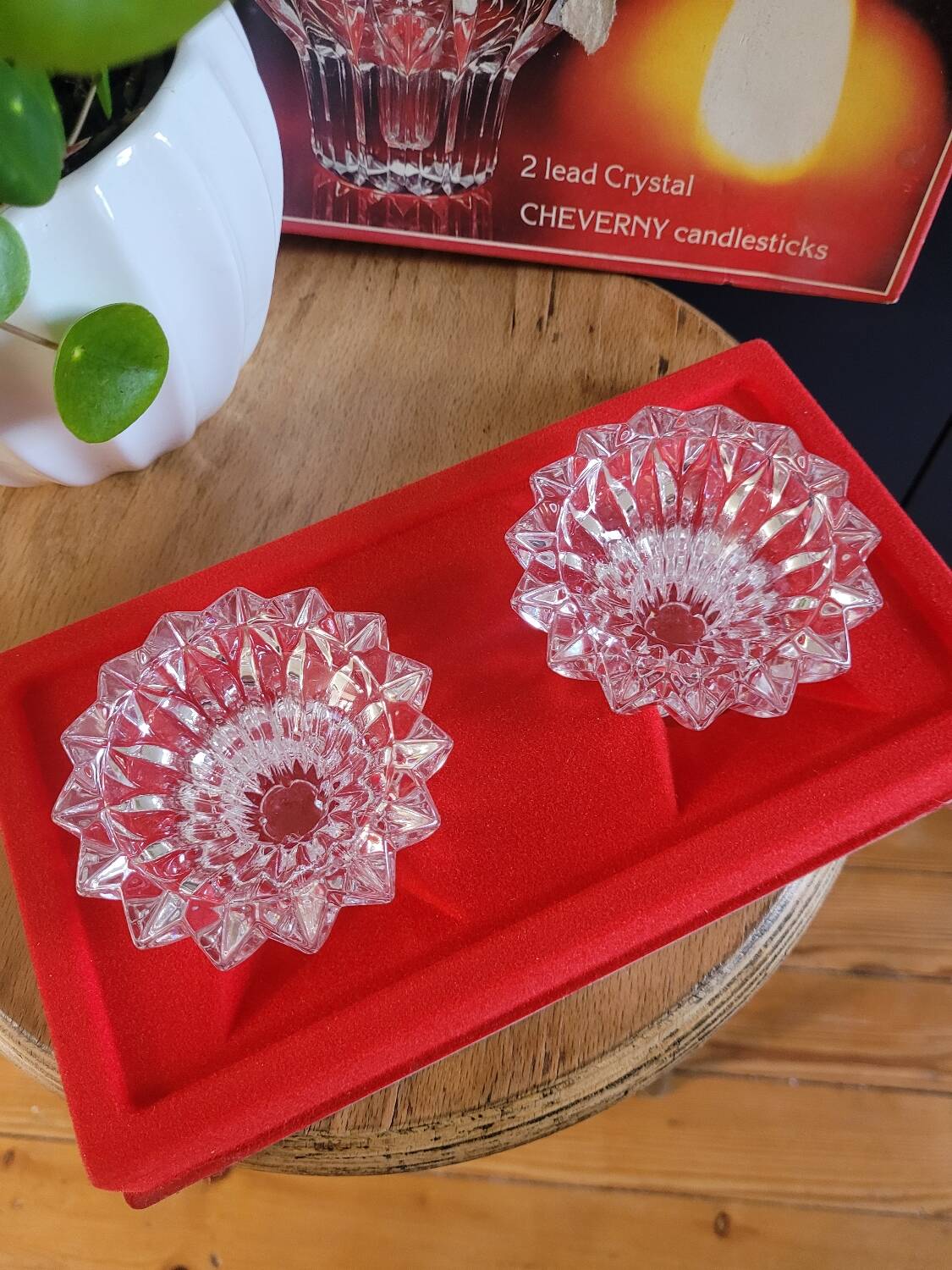 Two Cheverny candle holders by Cristal d’Arques