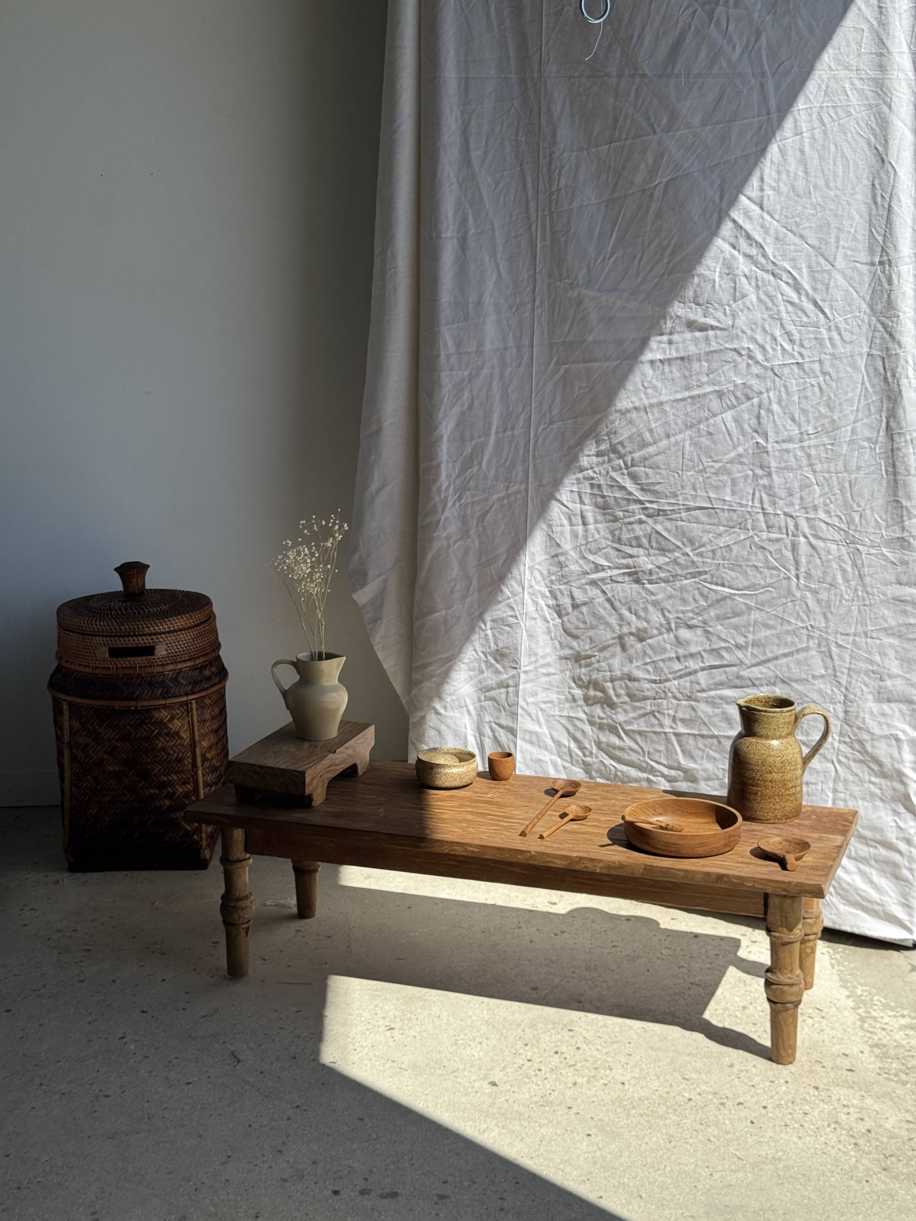 Bowl, cut or presentation plate in monoxyle teak D21 H5