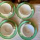 4 mint green coffee cups Digoin Sarreguemines Juliette 1960