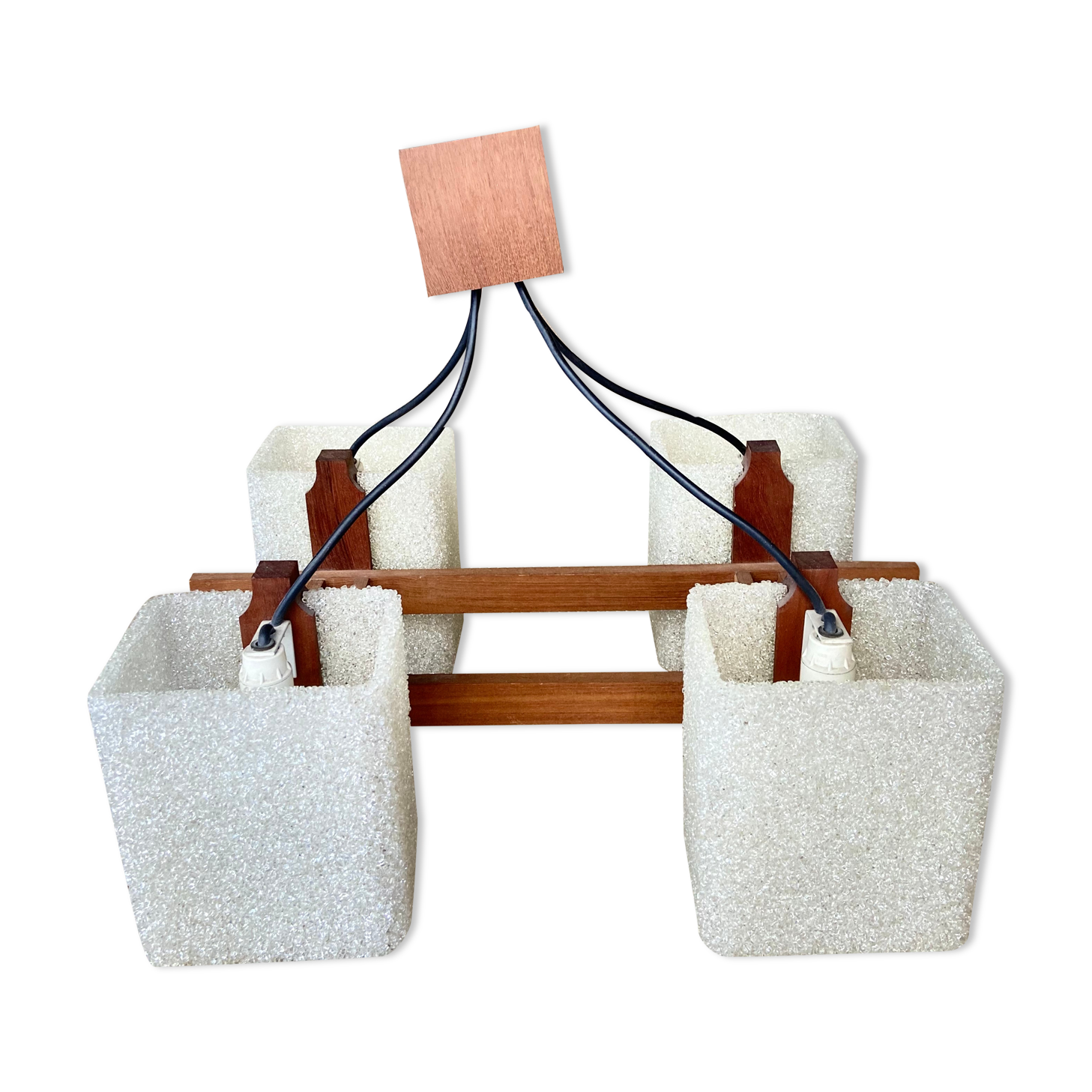 Scandinavian teak pendant chandelier